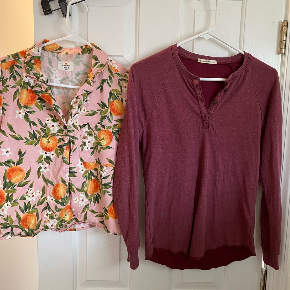 Marine layer cropped button down and henley.